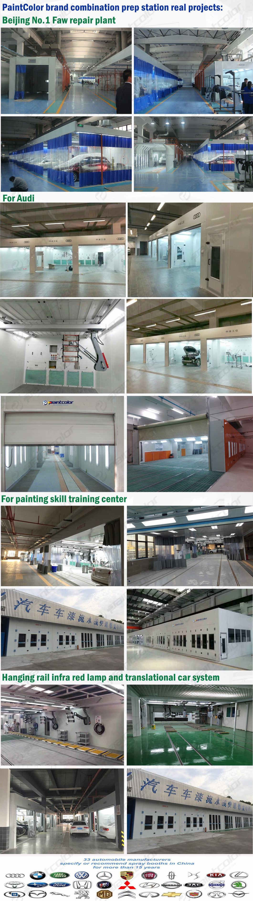 Sheet Metal Paint Line Multi-Booth Car Spray Paint Booth Production Line Paintcolor Brand