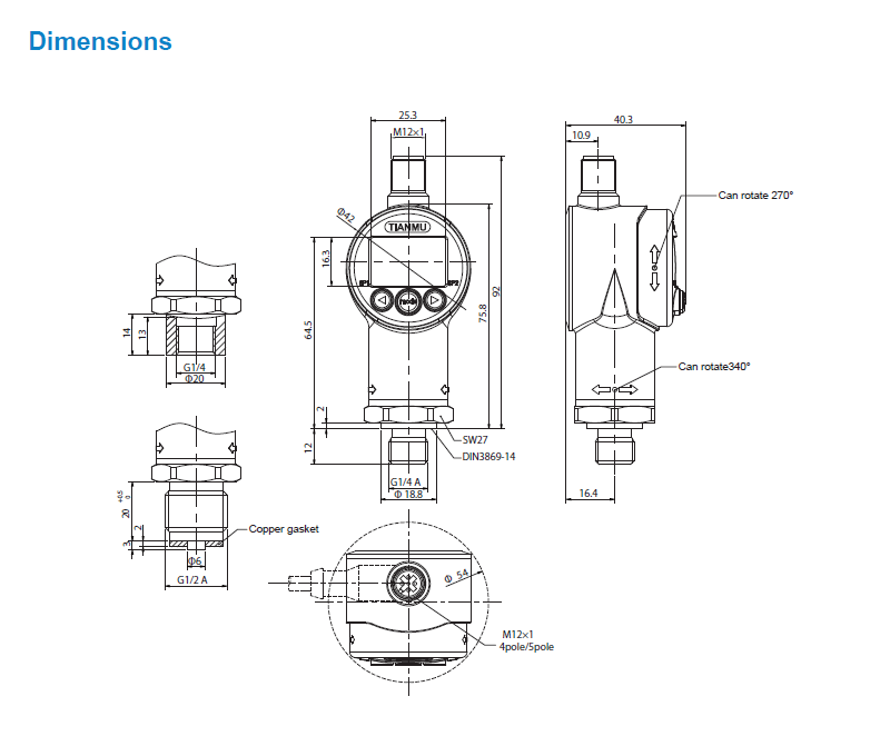 Pressure Switch, Pressure Sensor, Ns-P62