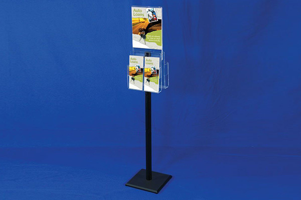 Floorstanding Acrylic Sign Display with Brochure Holders