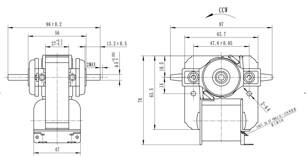 Washing Machine Parts AC Electric Motor for Microwave Oven