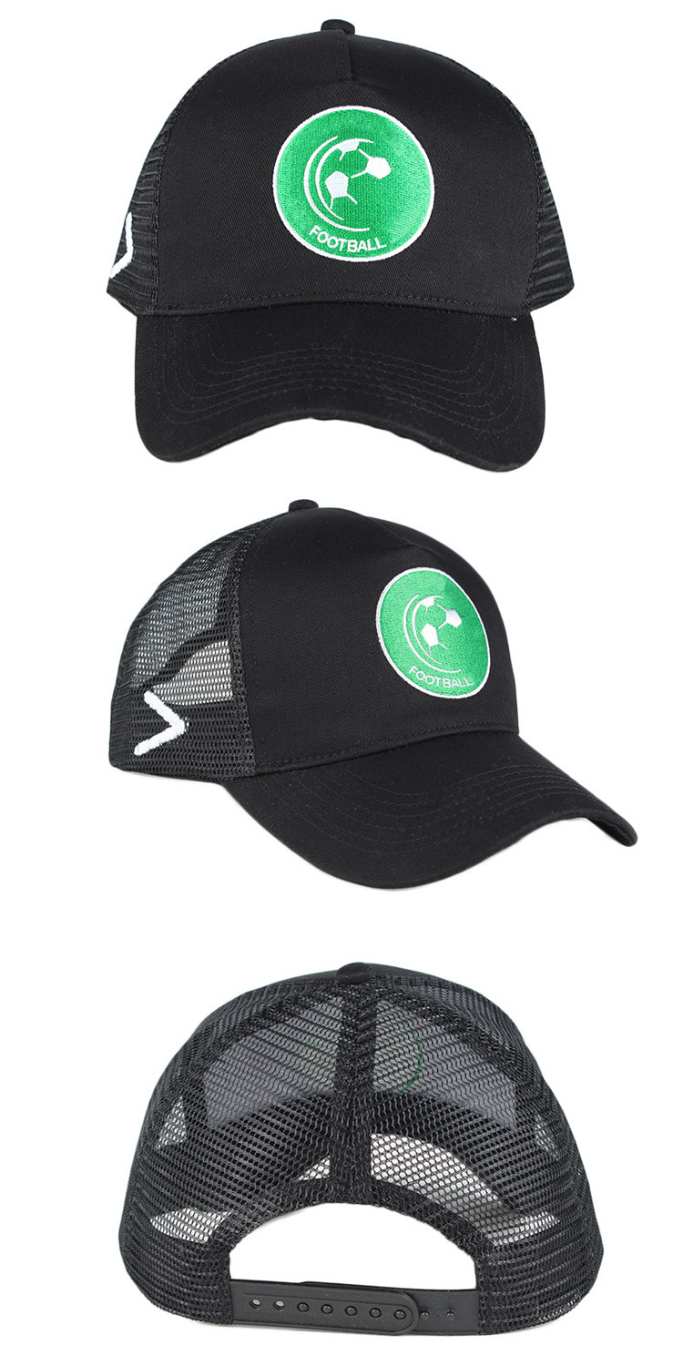 Men Black Plain Embroidery Patch Baseball Cap Trucker