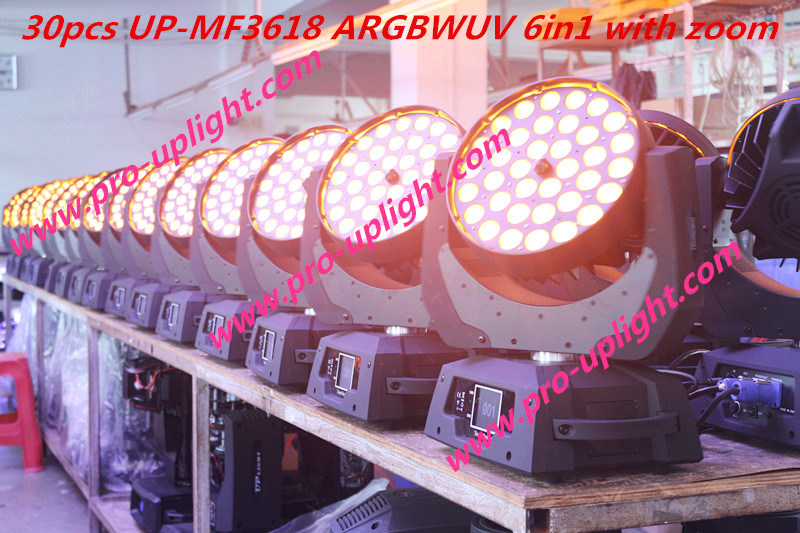 36*18W RGBWA UV 6in1 Wash LED Moving Head Stage Lighting