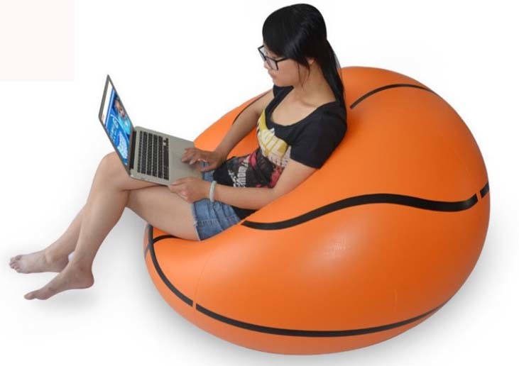 Basketball Design Inflatable PVC Lazy Recliner Sofa