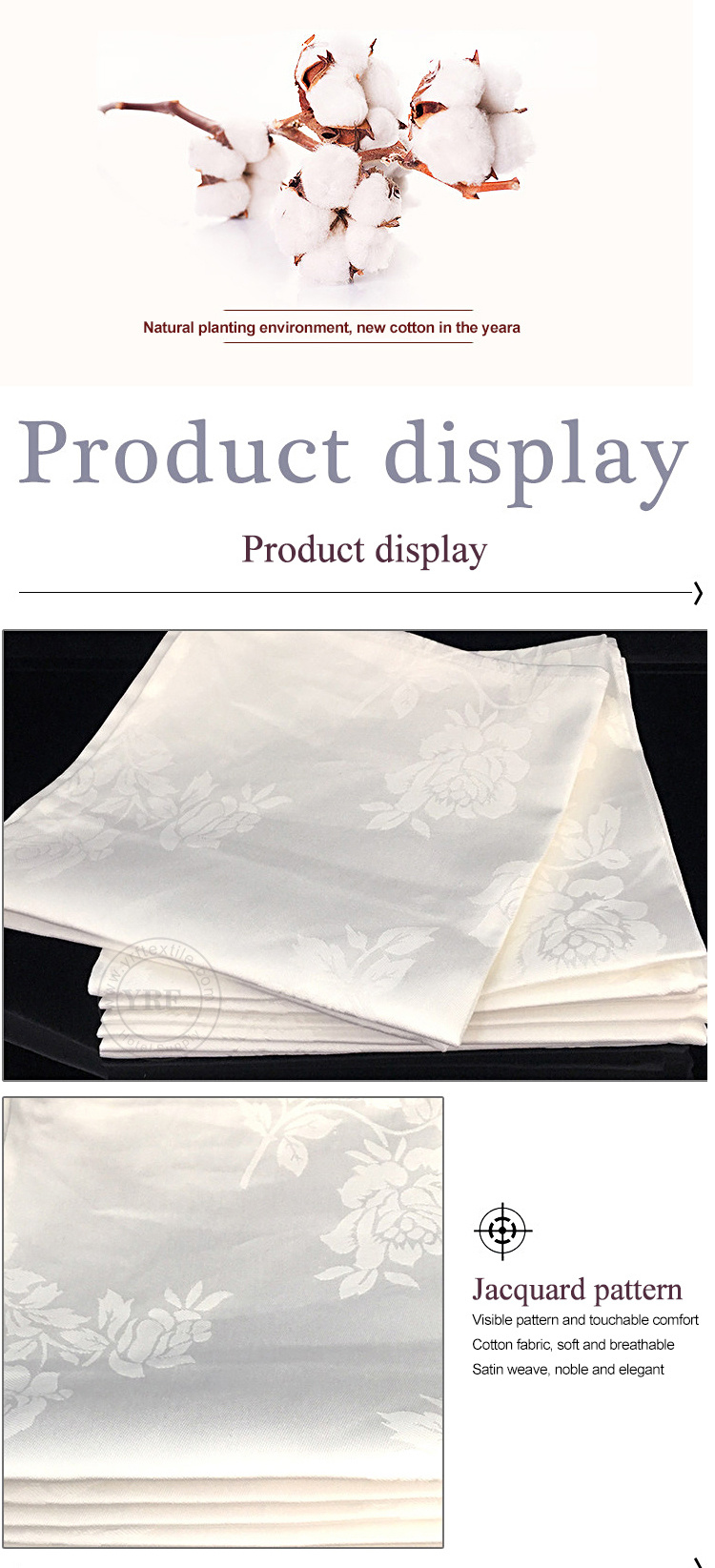 Wholesale White Wedding Party Plain Cotton Napkin