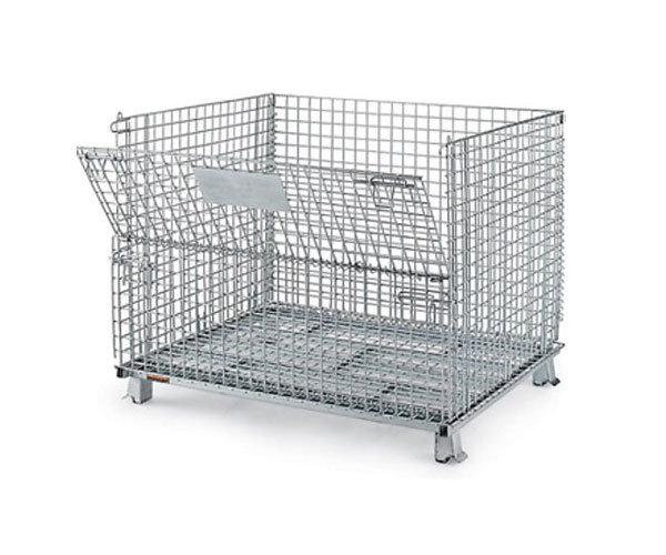 Folding Wire Metal Bin Storage Cage Container
