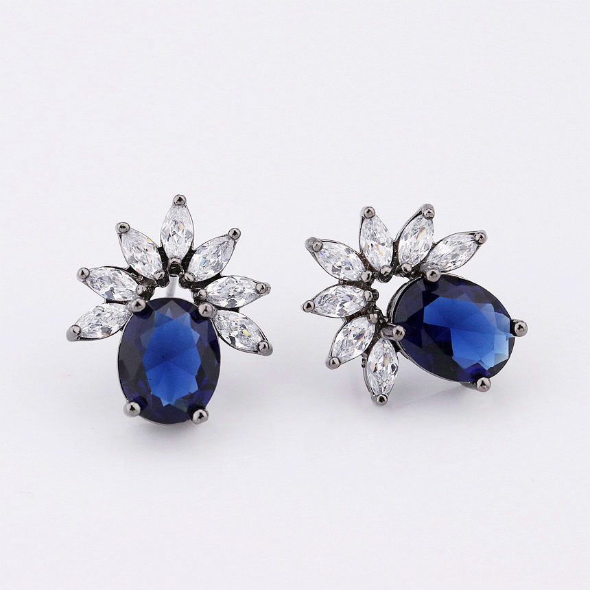Colorful Good Quality Hot Sale Zircon Stud Earrings for Youth Girls