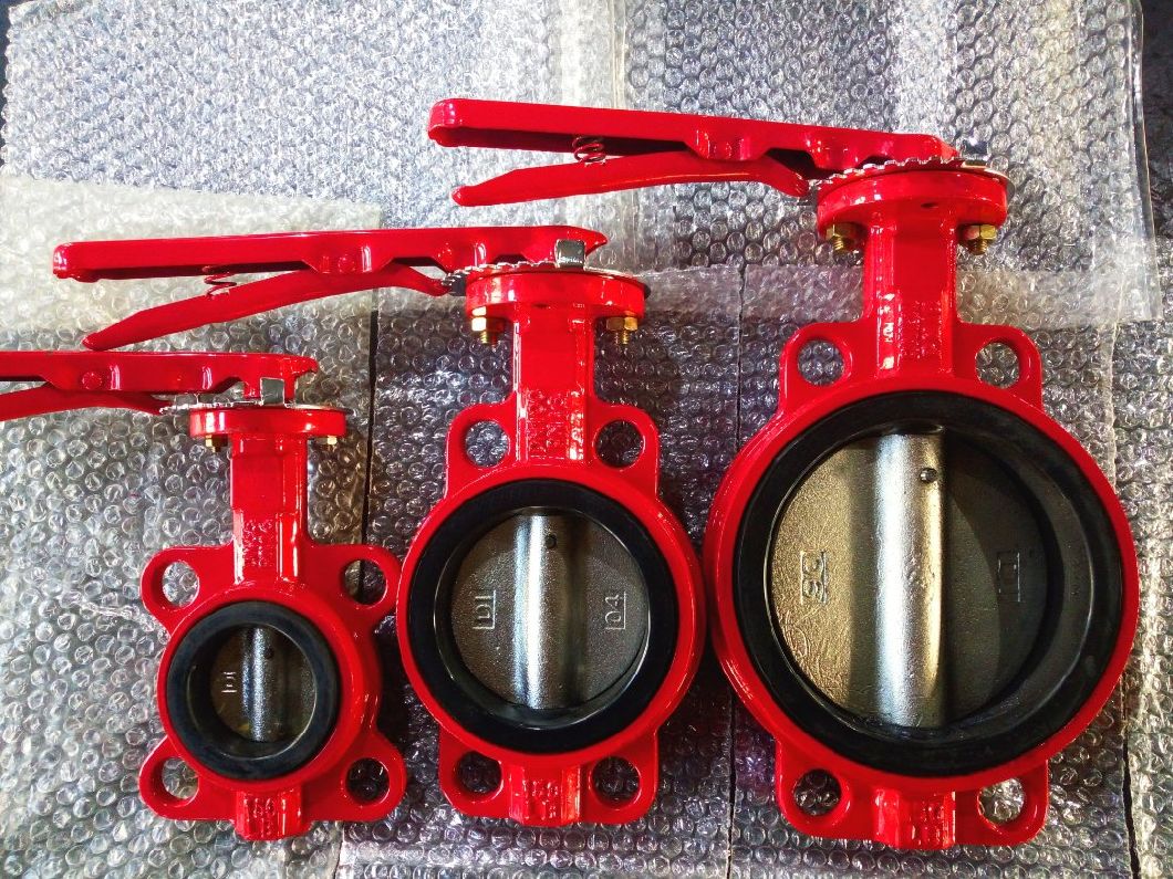 Cast Iron Gear Wafer Butterfly Valve for Fire Fighting