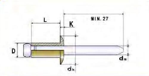 All Stainless Steel Dome Head Open Type Blind Pop Rivet