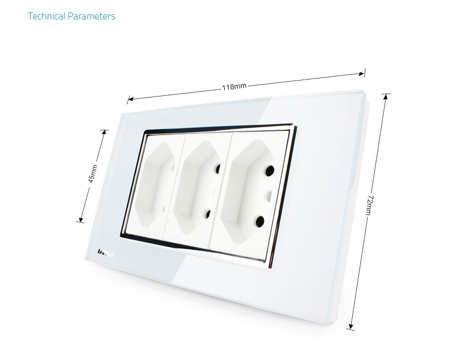 Livolo China Manufacturer Quality Safe Gang Wall Brazil Socket (VL-C3C3BIT-81/82)