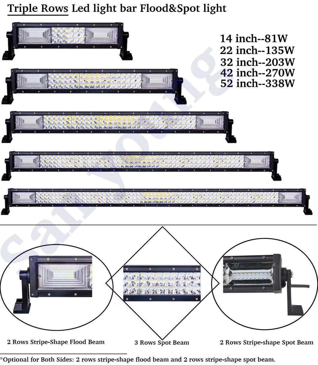 3 Rows Offroad LED Light Bar Offroad LED Bar Floodlight Spotlight