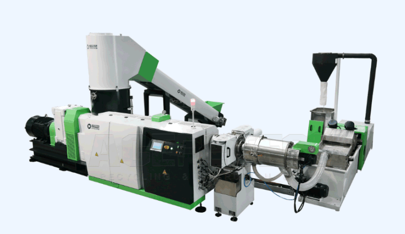 Waste Pet Fiber Pelletizing Line / Polyester Fiber Granulator