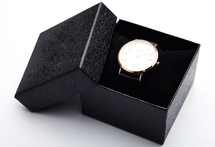 Lichee Pattern Cover Board Paper Gift Watch Box, Watch Packing Box