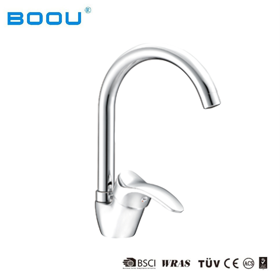 (B8113-11) Boou Long Neck Kitchen Faucet with Single Handle Brass Material