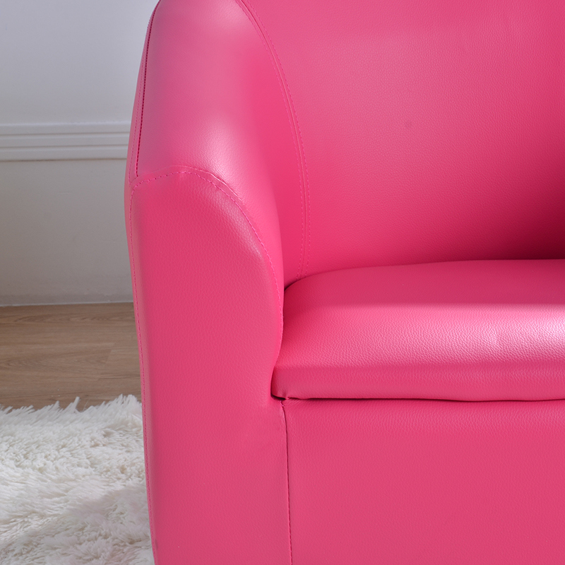 Baby Pink PVC Leather Single Seat Kids Sofa (SF-12)