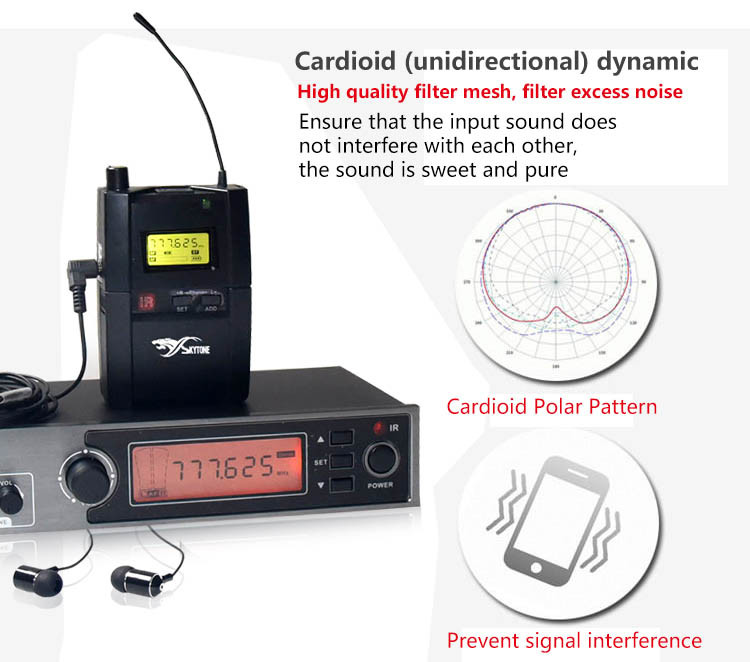 Audio System UHF Microphone in Ear Monitor