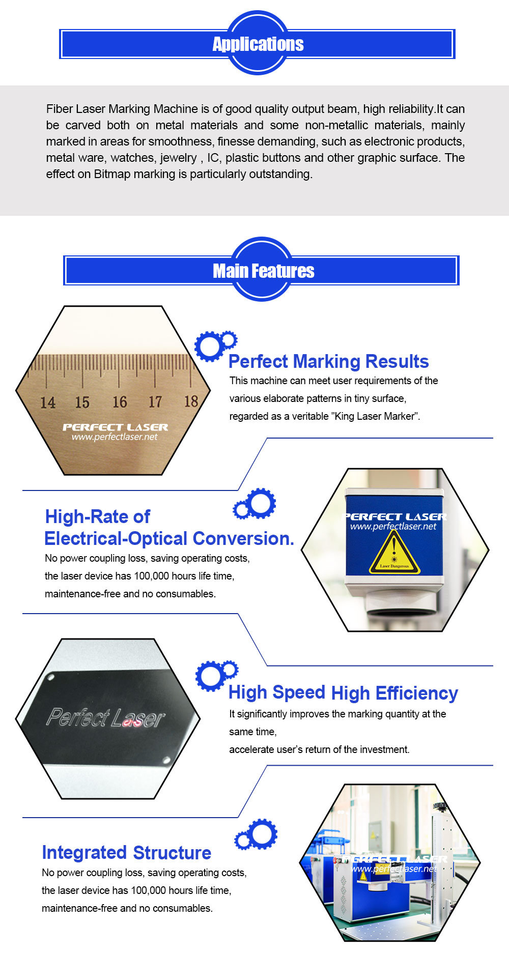 20W 30W 50W 100W CO2 / YAG / Fiber Laser Marking Machines for Metal