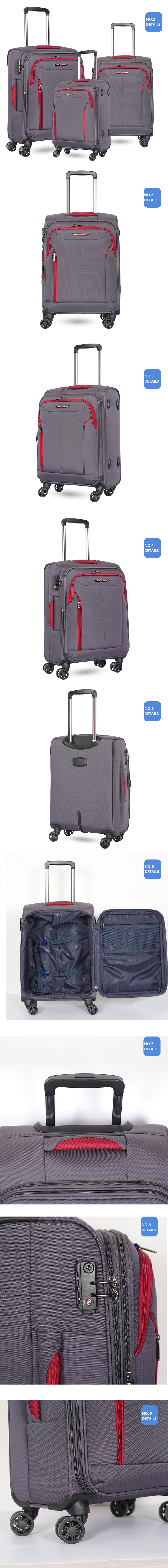 2018 Fashion Polyester Trolley Travel Luggage with Good Quality