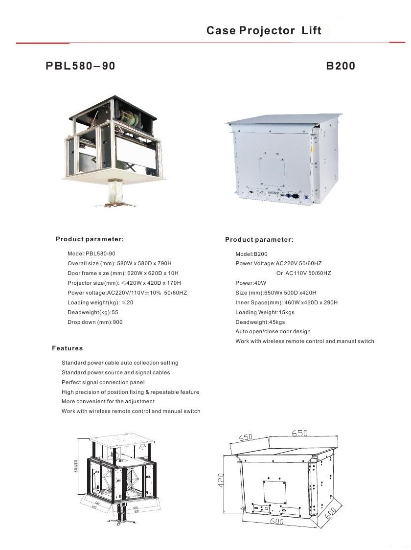 CE Marked Motorized Projector Hydraulic Scissor Lift