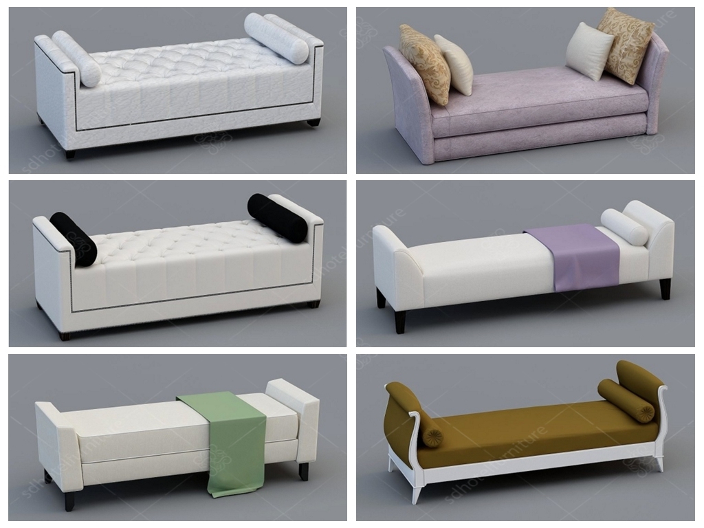 Foshan Manufacturer Hotel Bedroom Bed Bench Stool Furniture