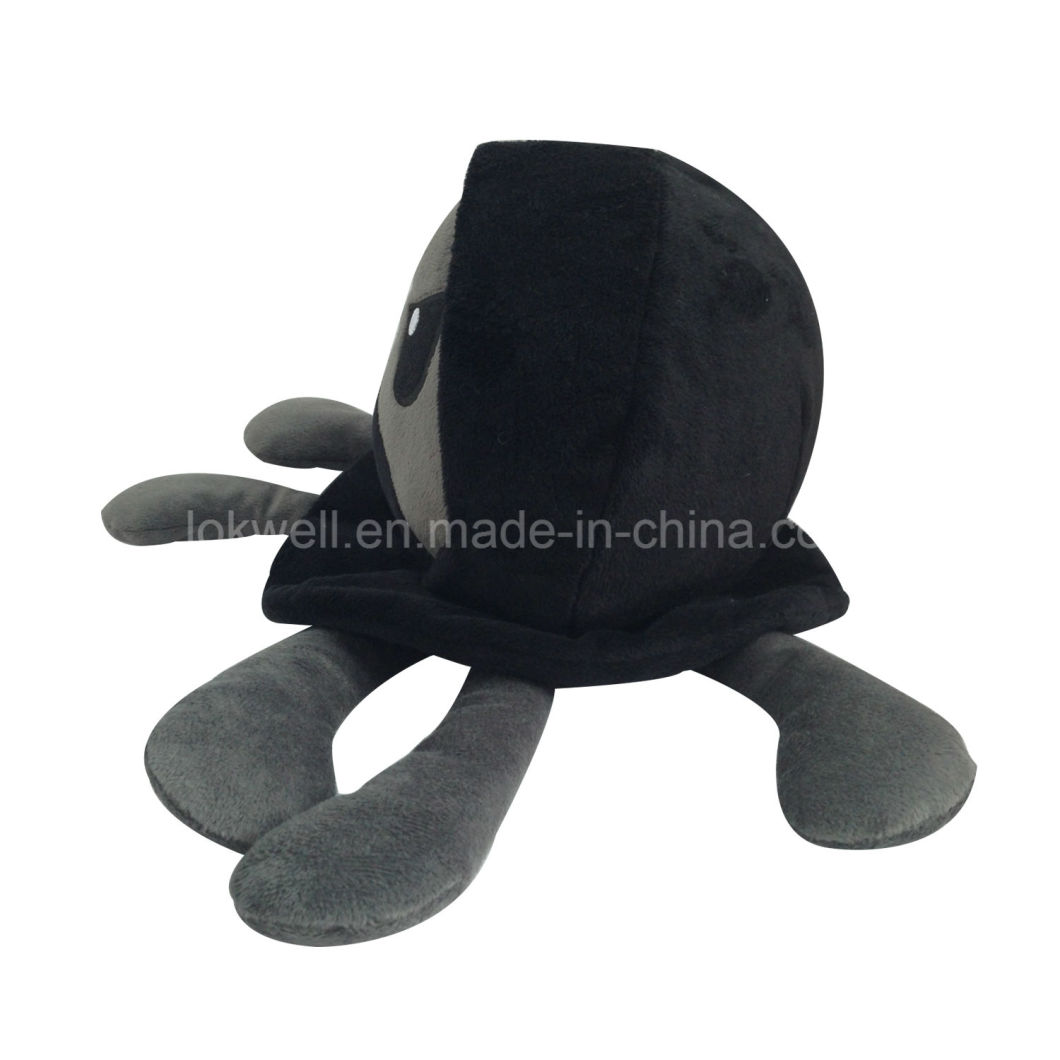 Plush Stuffed Black Octopus Jellyfish with Hoodie Doll Toy