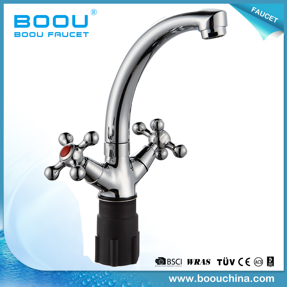 Boou Hot Sale Double Handle Kitchen Basin Faucet