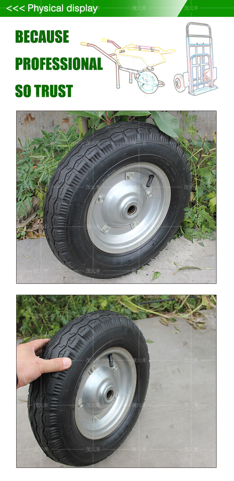 16 Inch Heavy Duty Pneumatic Wheelbarrow Wheels for Trailers, Garden Tool Carts