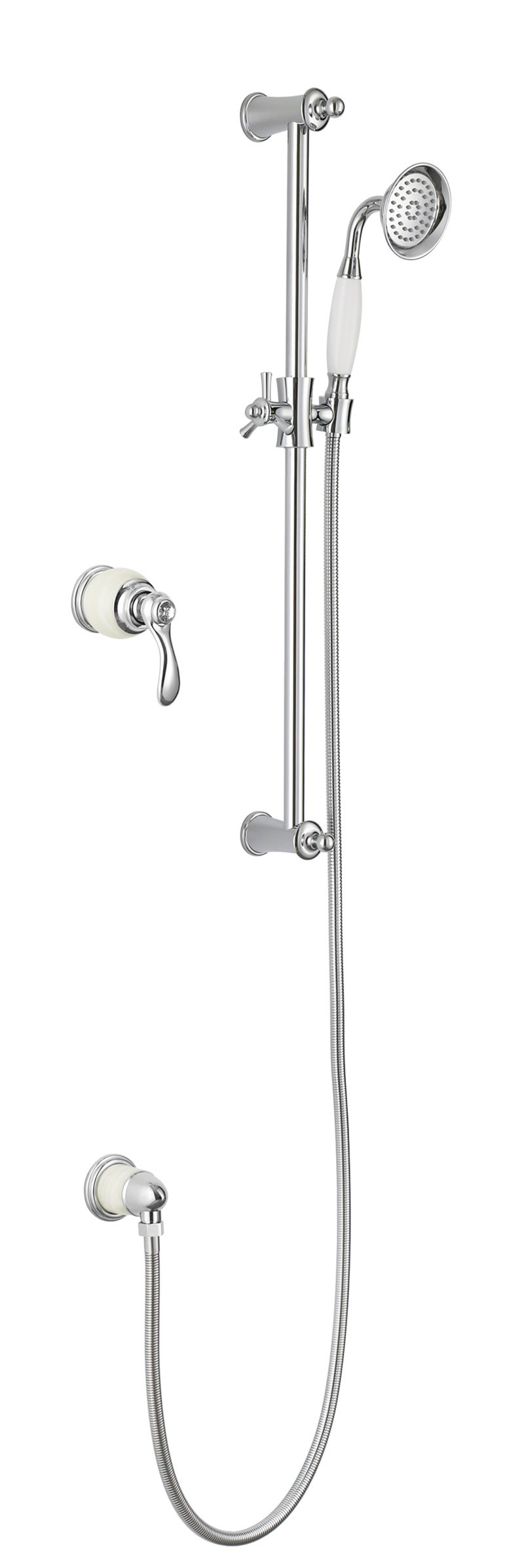 Wall Mounted Antique Brass Concealed Shower Set (zf-W70)