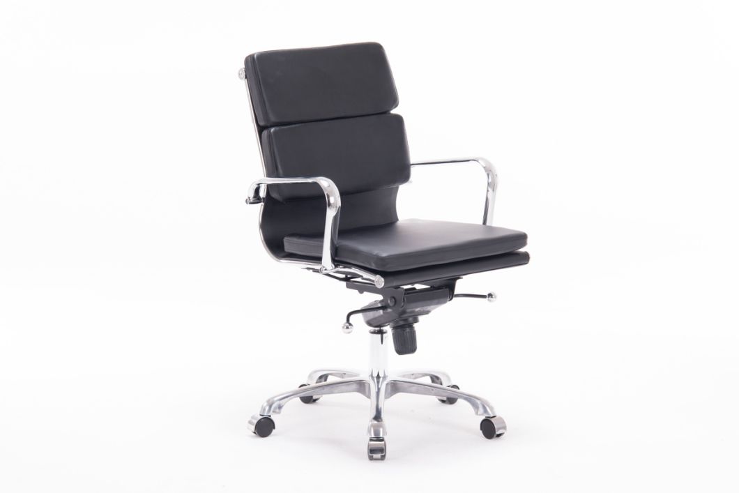 Ribbed PU Leather Swivel Adjustable Director Office Executive Chair