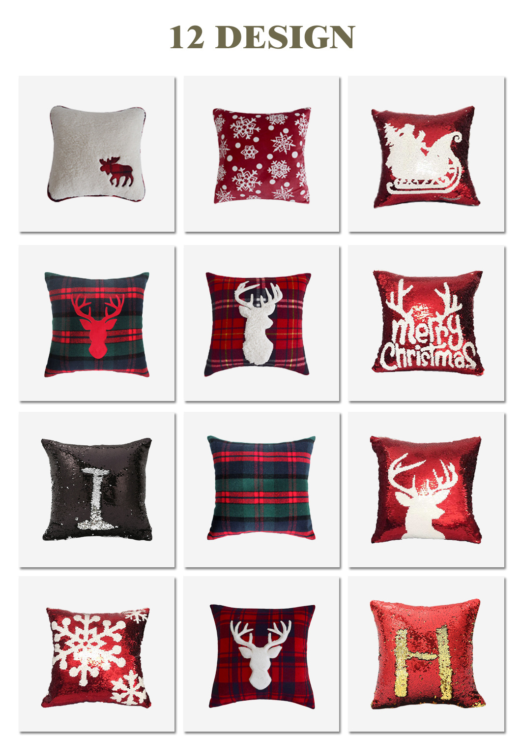 Christmas Cotton and Linen Decorative Pillow Home Soft Sofa Sofa Cushion