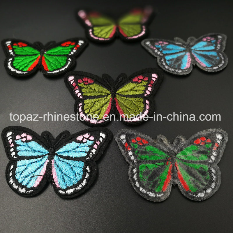 Butterfly Embroidery Hotfix Patch Beaded Applique for Garment Accessories (E11)