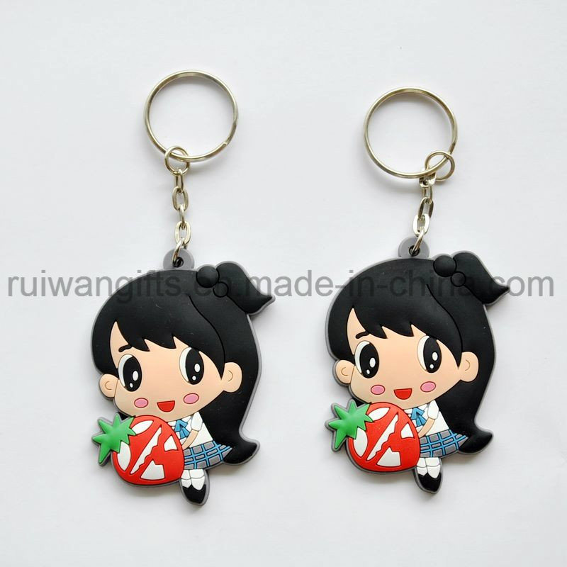 Custom Double Sides 3D PVC Keychain with Figure Design