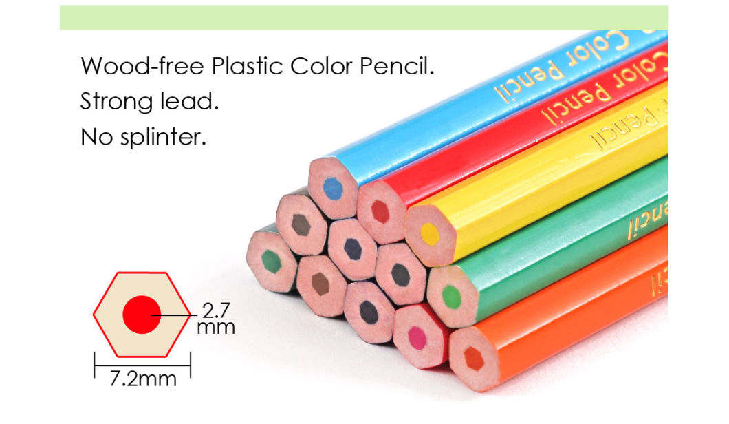 7 Inch 12 Colors Plastic Color Pencil