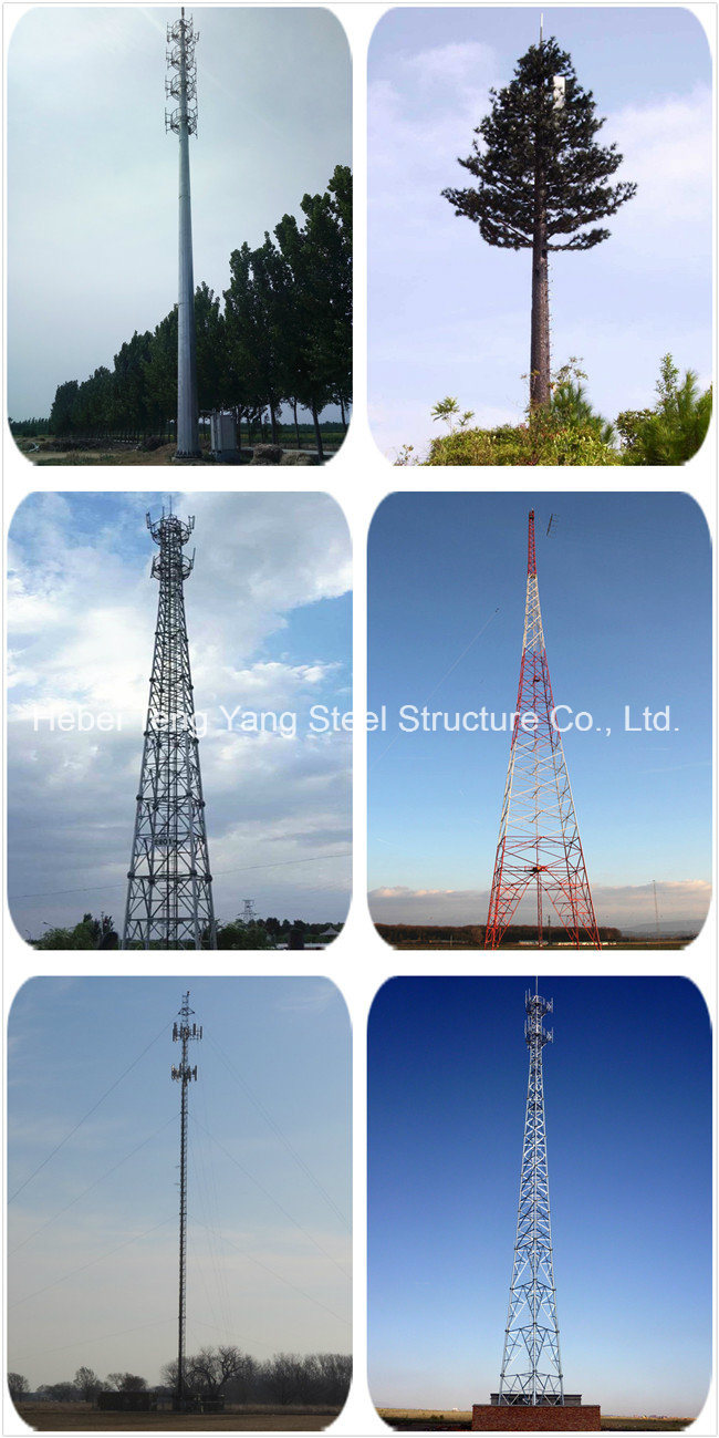 Triangular Guy Line Signal Transmission Telecommunication Tower