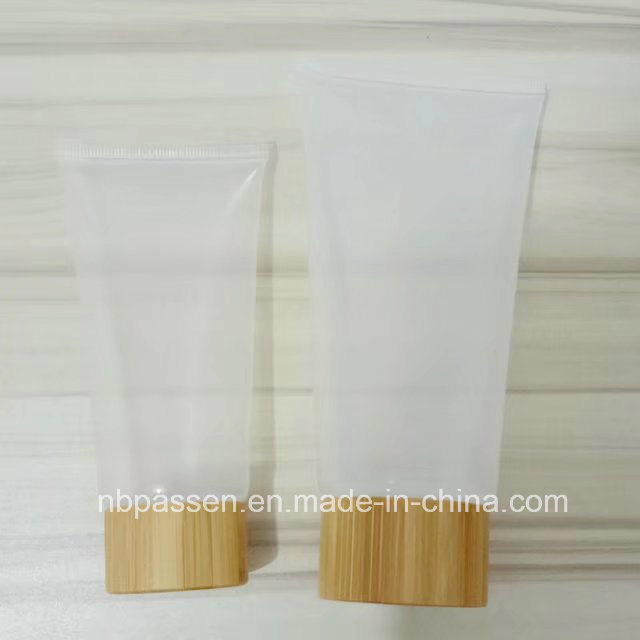 PE Plastic Cosmetic Tube with Bamboo Screw Cap (PPC-BS-012)