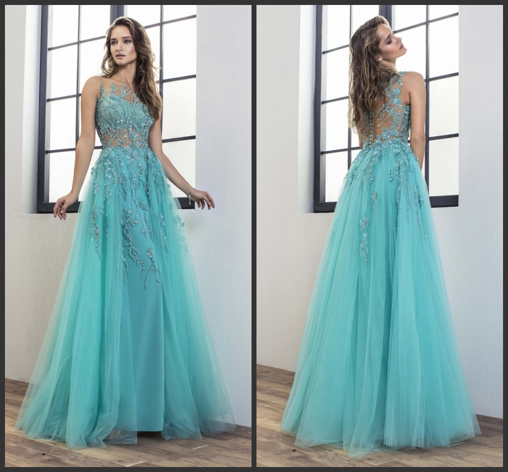 Beading Prom Dress Blue Special Occasion A-Line Pageant Dresses P3123