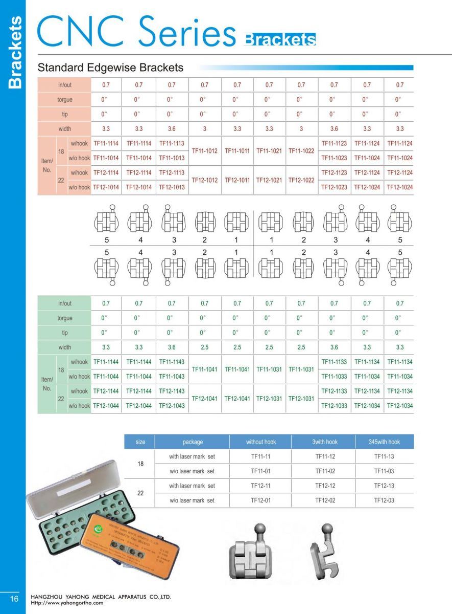 Orthodontic Mini/Standard Edgewise Brackets