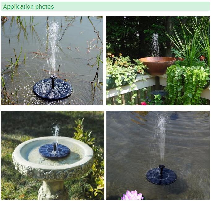 Eco-Friendly Water Fountain Pump Solar Water Pump for Solar Fountain/Rockery Fountains/Garden Fountains