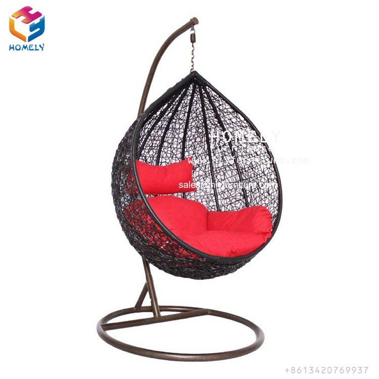 Popular Patio Garden Furniture Rattan Swing Outdoor Chair with Textilene