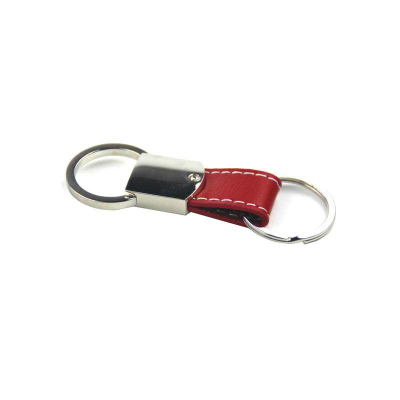 Direct Factory Cheap Customized Gift Metal Red PU Keychain