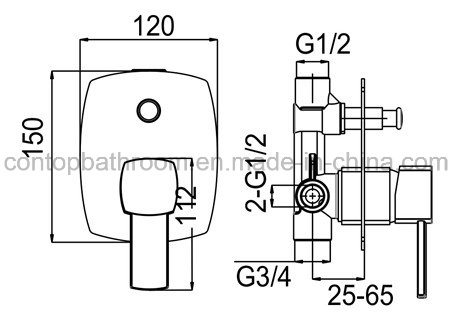 Sanitary Ware in Wall Shower Faucet/Tap/Mixer with Shower Divertor