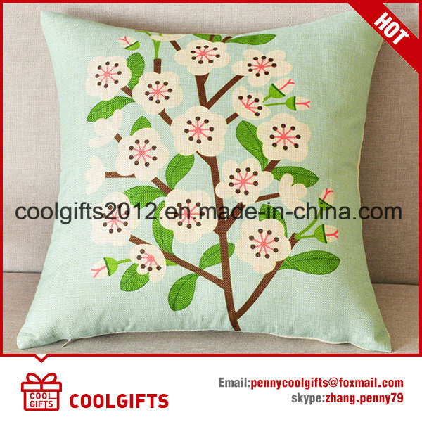 Wholesale Customized Lovely Cotton Linen Square Pillow /Sofa Cushion Cover