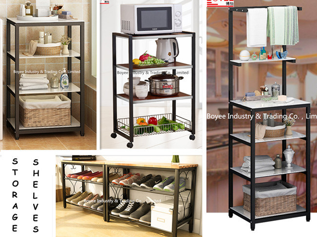 Multi Tier Metal Kitchen Trolley Vegetable Storage Shelf