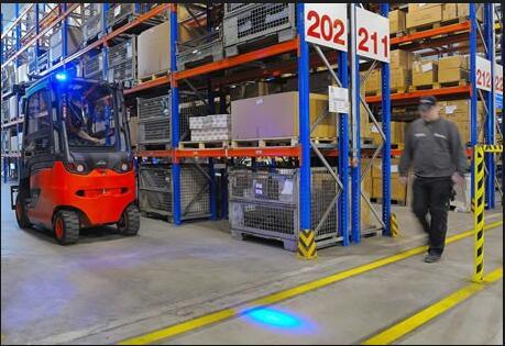 10-80V Blue Spot Point Warning Light for Forklift Machinery