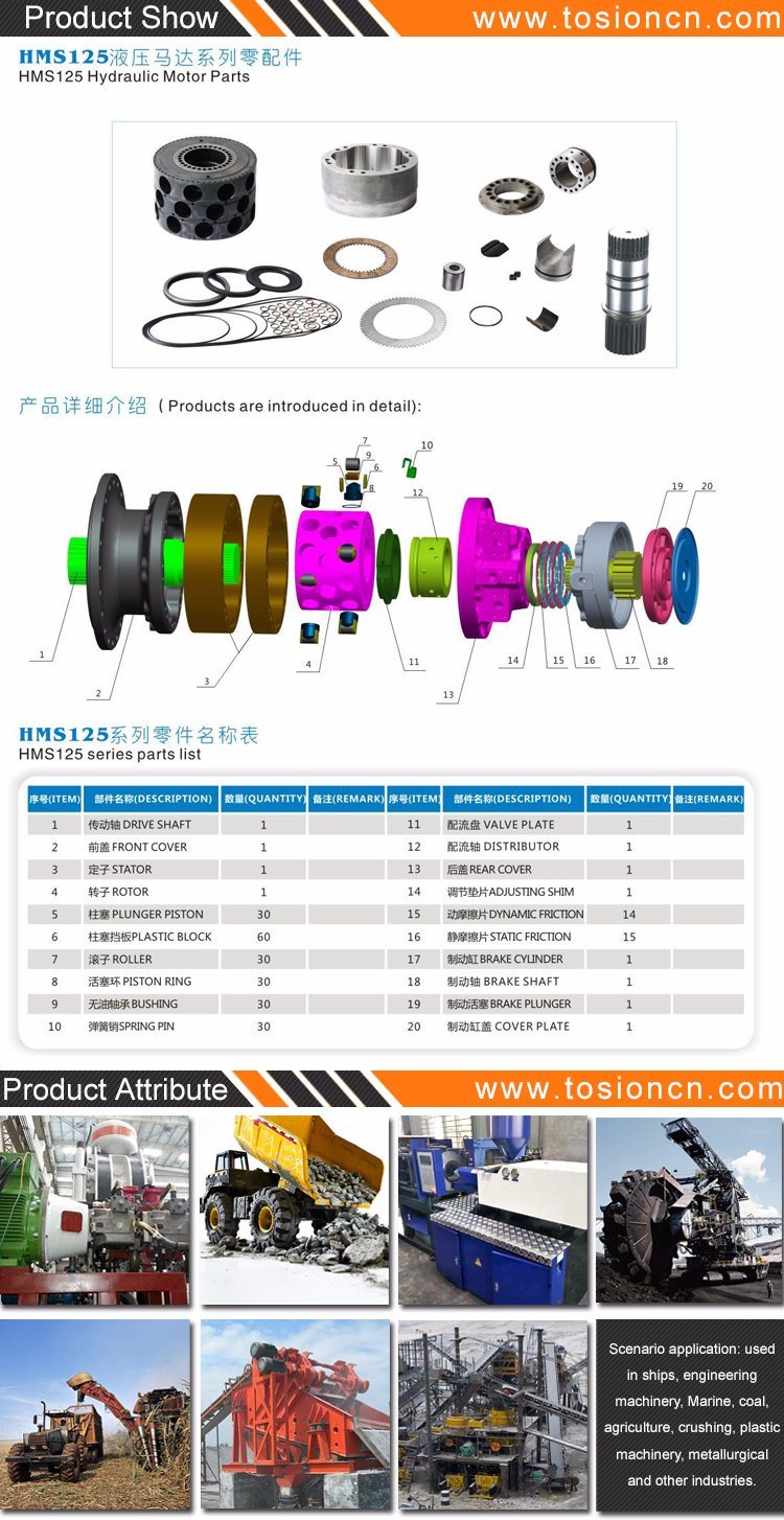 Poclain Ms125 Brake Cylinder Motor Parts