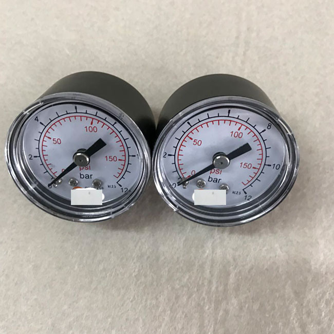 Back Mount 1/8 Bsp Connector Plastic Window Pressure Gauge