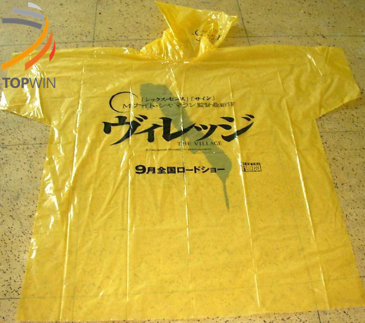 Disposable PE Waterproof Transparent Raincoat for Promotion Use