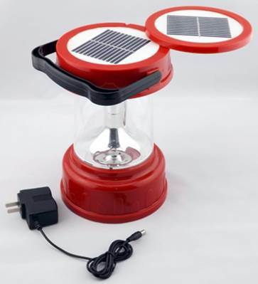 Solar LED Camping Lantern Lamp Light Double Solar Panels