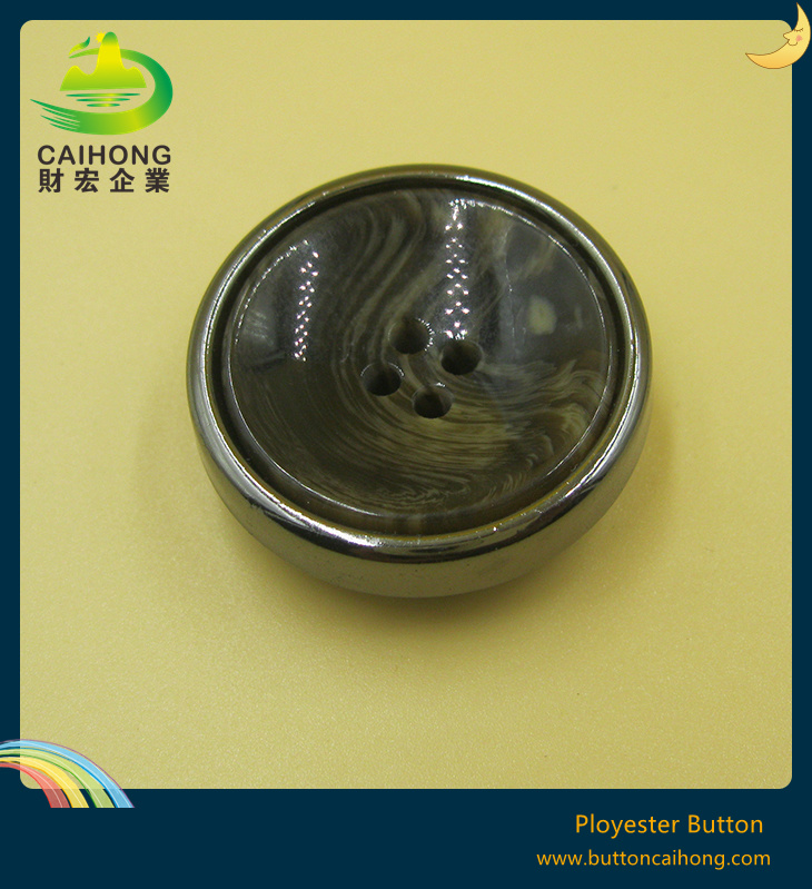 Resin and ABS Assembled Button with Palting ABS for Coat Garment