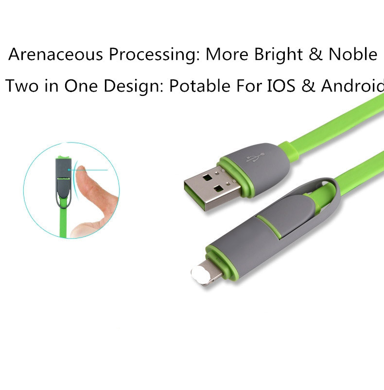 2 in 1 Cable for Ios/Android System USB Cable Mini USB Cable