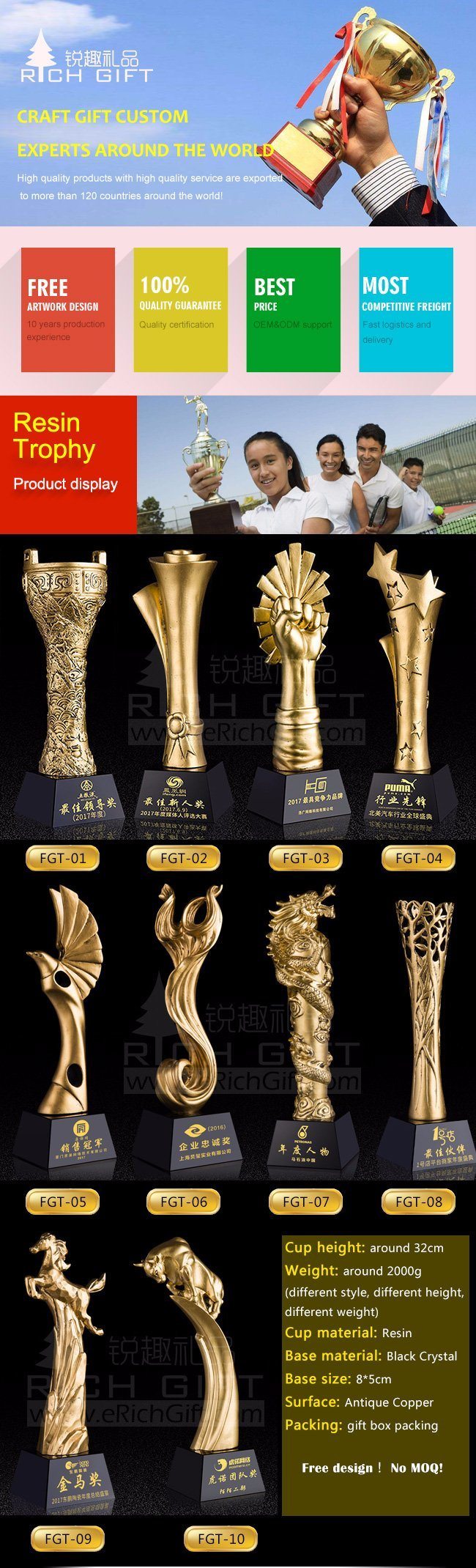 Custom Creative Metal Crystal Resin Sport Award Honor Medal Medallion Souvenir Home Decoration Trophy Base Recognition Award Plaques Word Champion Cup Trophy